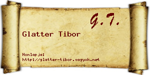 Glatter Tibor névjegykártya